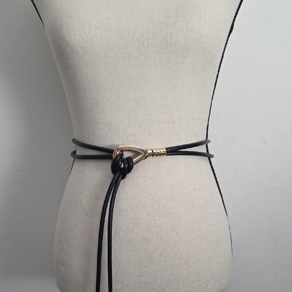 Black and Gold Knotted Belt